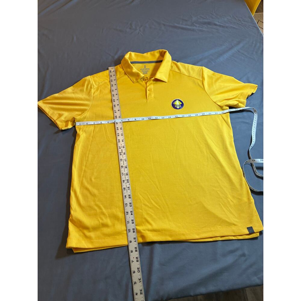 Elevate Men’s Polo Shirt Large Yellow Short Sleeve Performance Golf Casual Logo